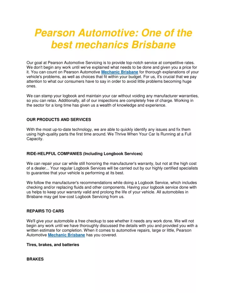 pearson automotive one of the best mechanics