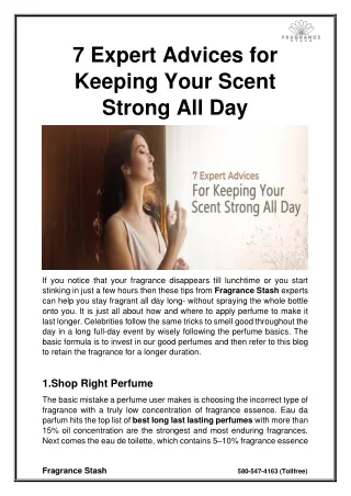7 Expert Advices for Keeping Your Scent Strong All Day