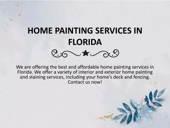 home painting services in florida