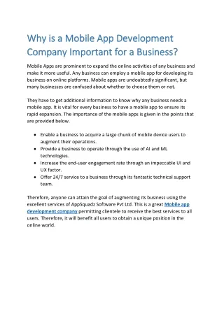 why why is a company company important