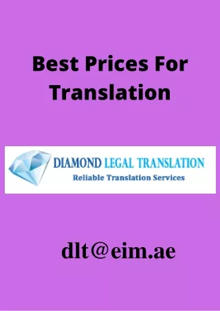 Best Prices For Translation
