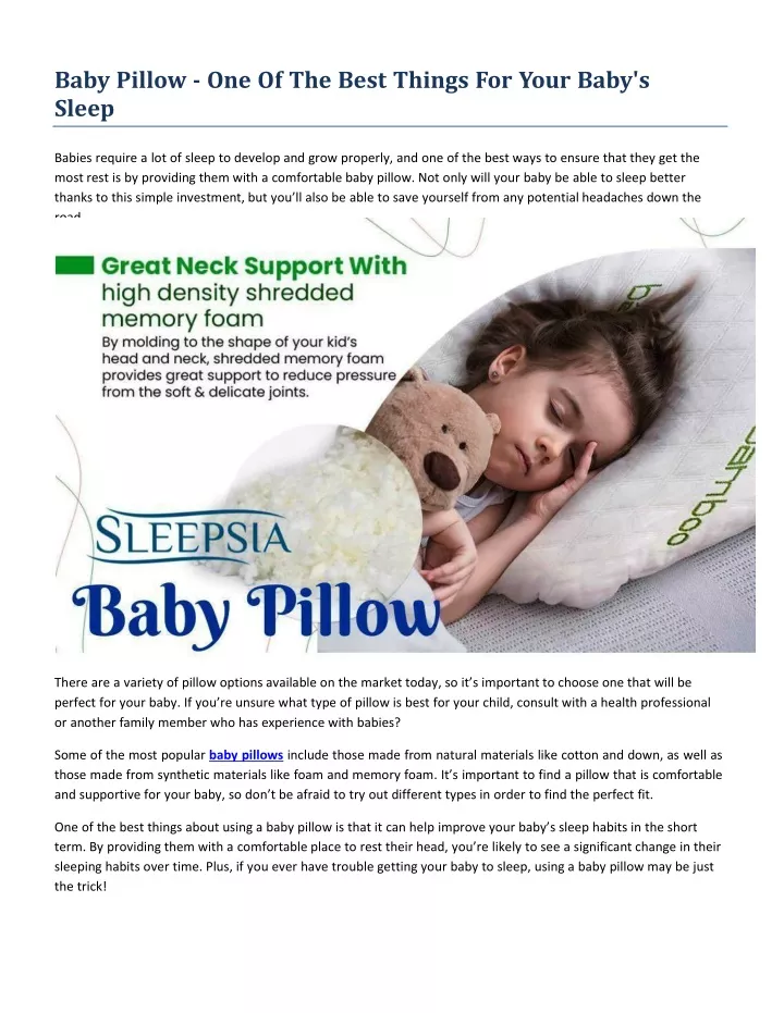 baby pillow one of the best things for your baby