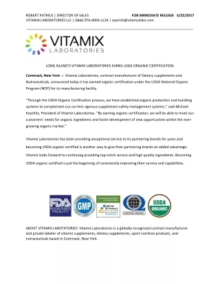 Vitamix-Labs-USDA-Organic-Certification