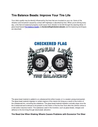 Tire balance beads | Checkered Flag TireBalance Beads