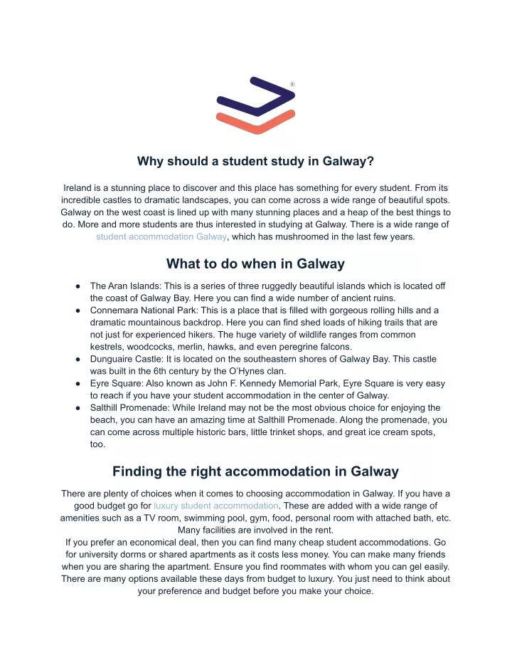 why should a student study in galway