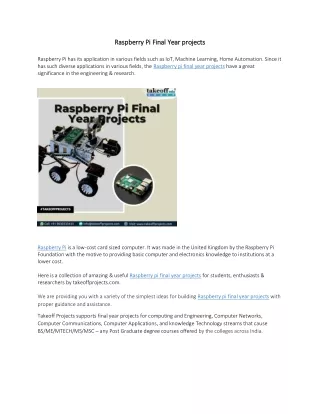 raspberry pi final year projects raspberry