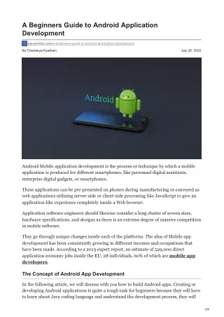 a beginners guide to android application