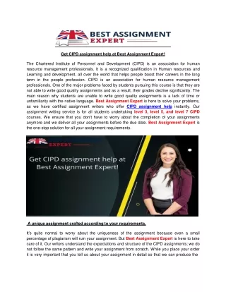 get cipd assignment help at best assignment