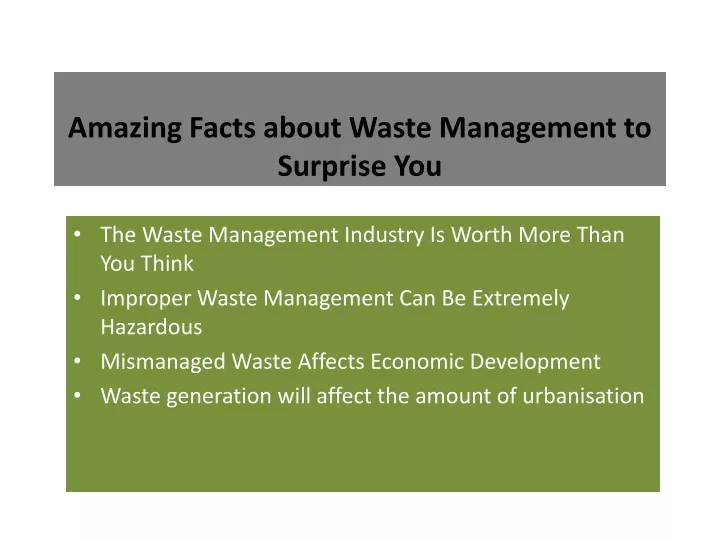 amazing facts about waste management to surprise you