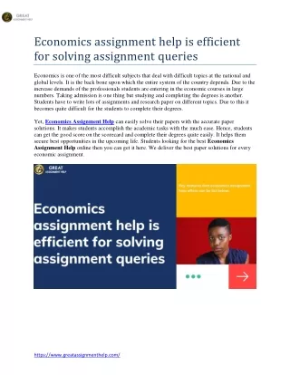 economics assignment help is efficient