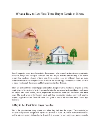 what a buy to let first time buyer needs to know