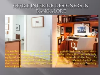 Office Interior Designers In Bangalore