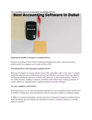 the expanding universe of enterprise accounting