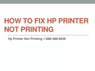 How To Fix Hp Printer Not Printing