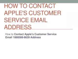 How to Contact Apple's Customer Service Email Address