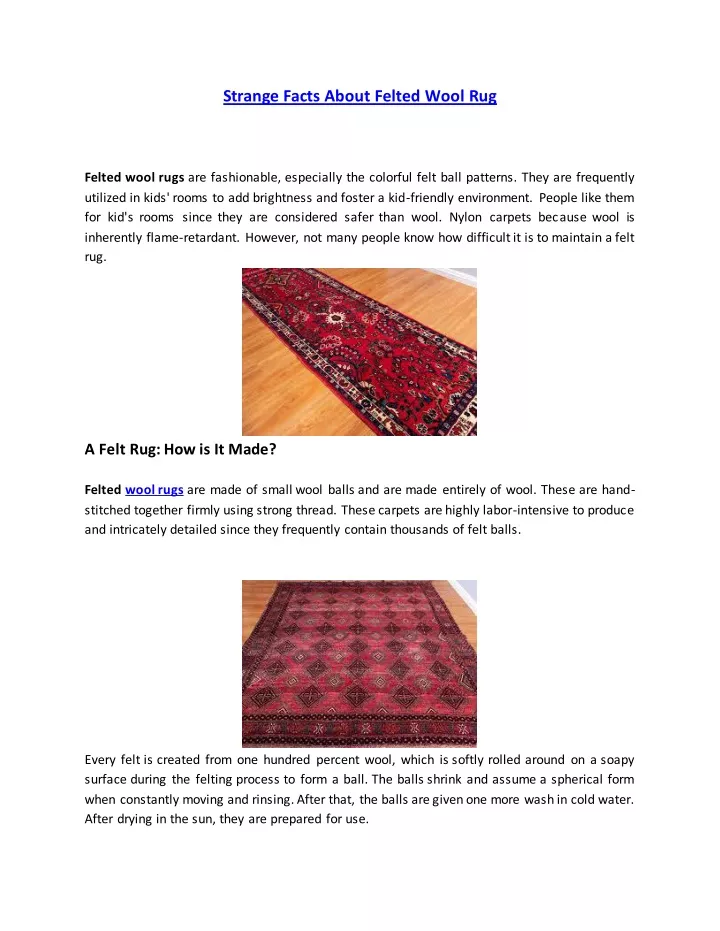 strange facts about felted wool rug