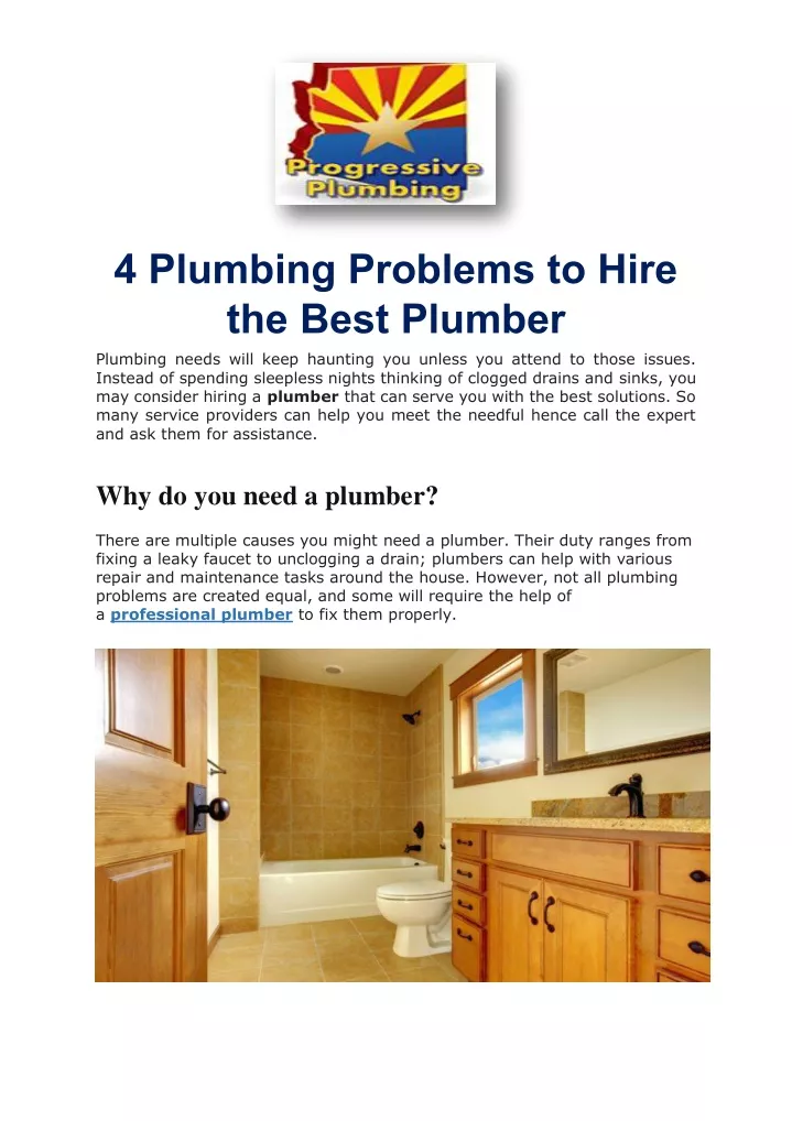 4 plumbing problems to hire the best plumber