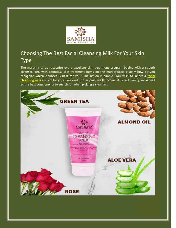 choosing the best facial cleansing milk for your