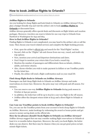 How to book JetBlue flights to Orlando