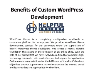 benefits of custom wordpress development