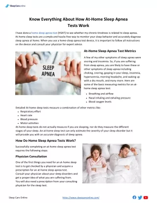 Know Everything About How At-Home Sleep Apnea Tests Work