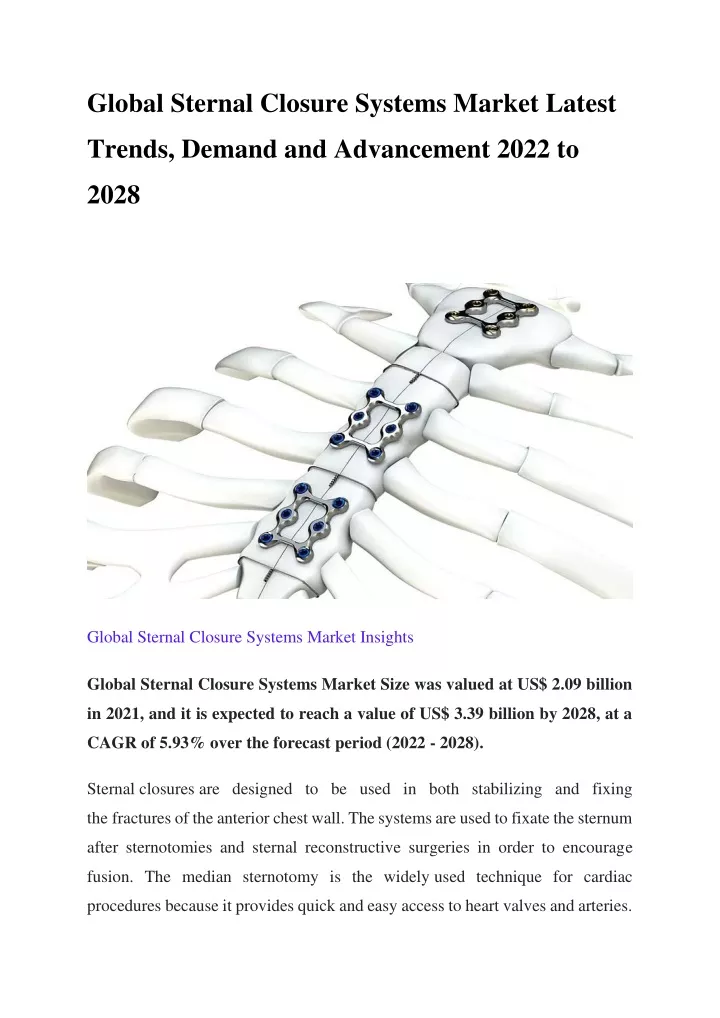 global sternal closure systems market latest
