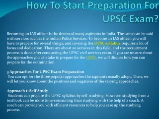 how to start preparation for upsc exam