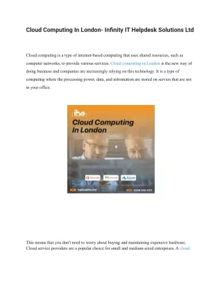 cloud computing in london infinity it helpdesk