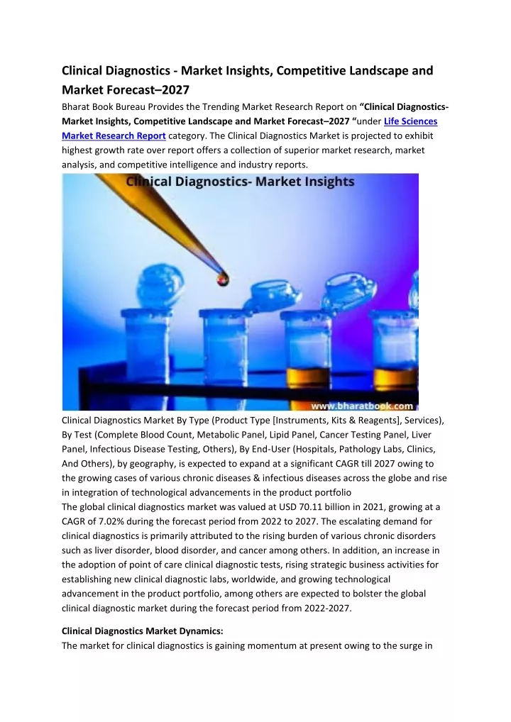 clinical diagnostics market insights competitive