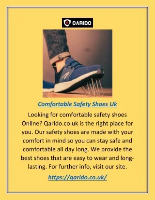 Comfortable Safety Shoes Uk | Qarido.co.uk