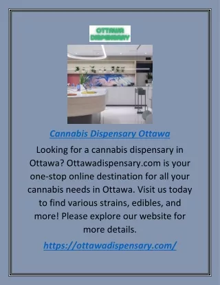 Cannabis Dispensary Ottawa | Ottawadispensary.com