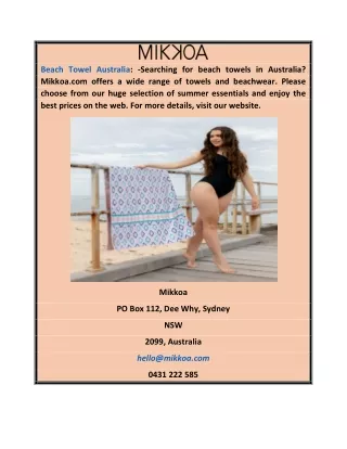 Beach Towel Australia  Mikkoa.com