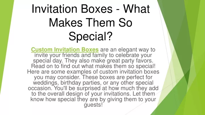 invitation boxes what makes them so special