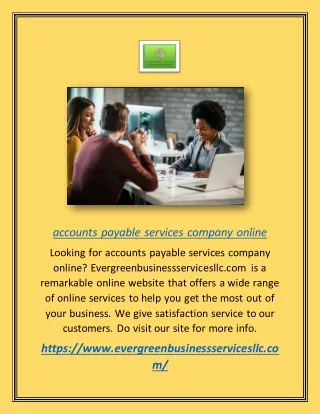 Accounts Payable Services Company Online | Evergreenbusinessservicesllc.com