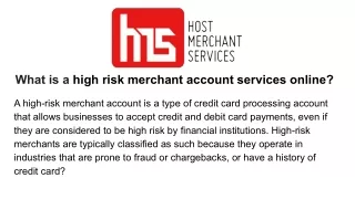 what is a high risk merchant account services