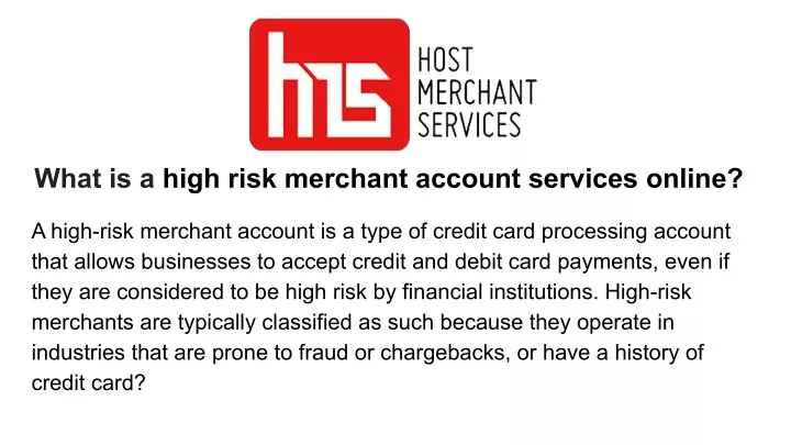 what is a high risk merchant account services