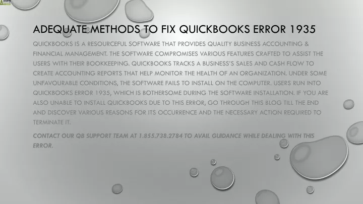 adequate methods to fix quickbooks error 1935