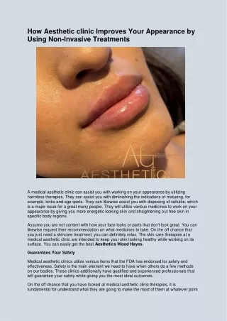 how aesthetic clinic improves your appearance