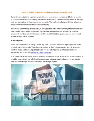 Who Is Public Adjuster And How They Can Help You