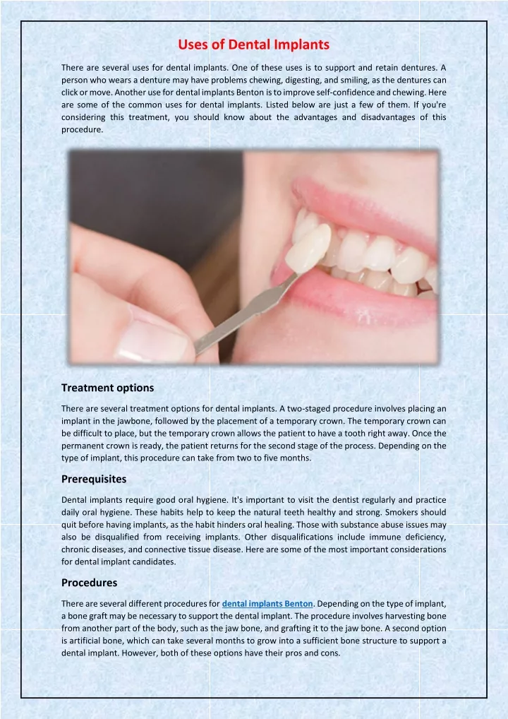 uses of dental implants
