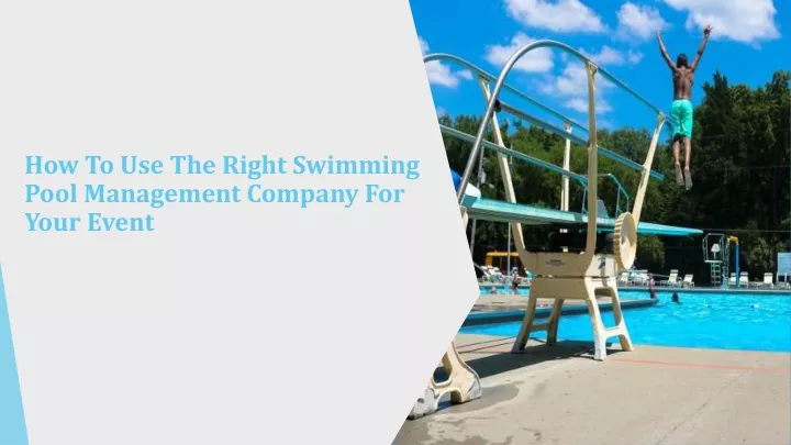 how to use the right swimming pool management