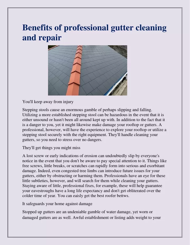 benefits of professional gutter cleaning