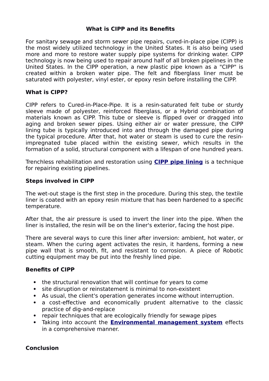PPT - What is CIPP and its Benefits PowerPoint Presentation, free ...