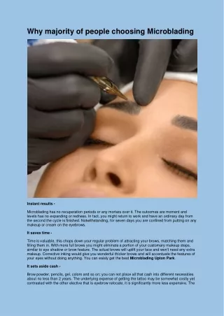 why majority of people choosing microblading