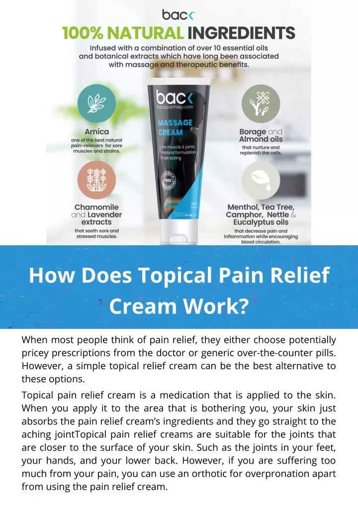 how does topical pain relief