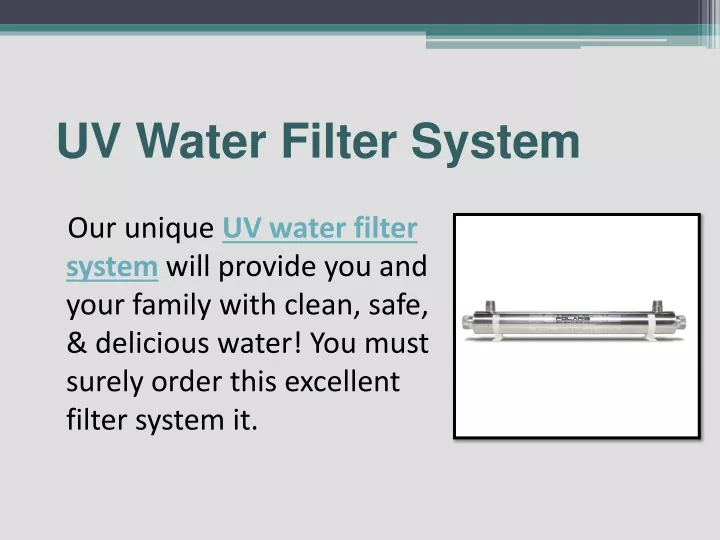 uv water filter system