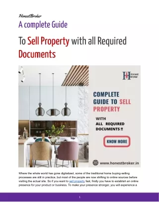 Complete Guide To Sell Property with all Required Documents
