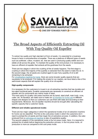 the broad aspects of efficiently extracting
