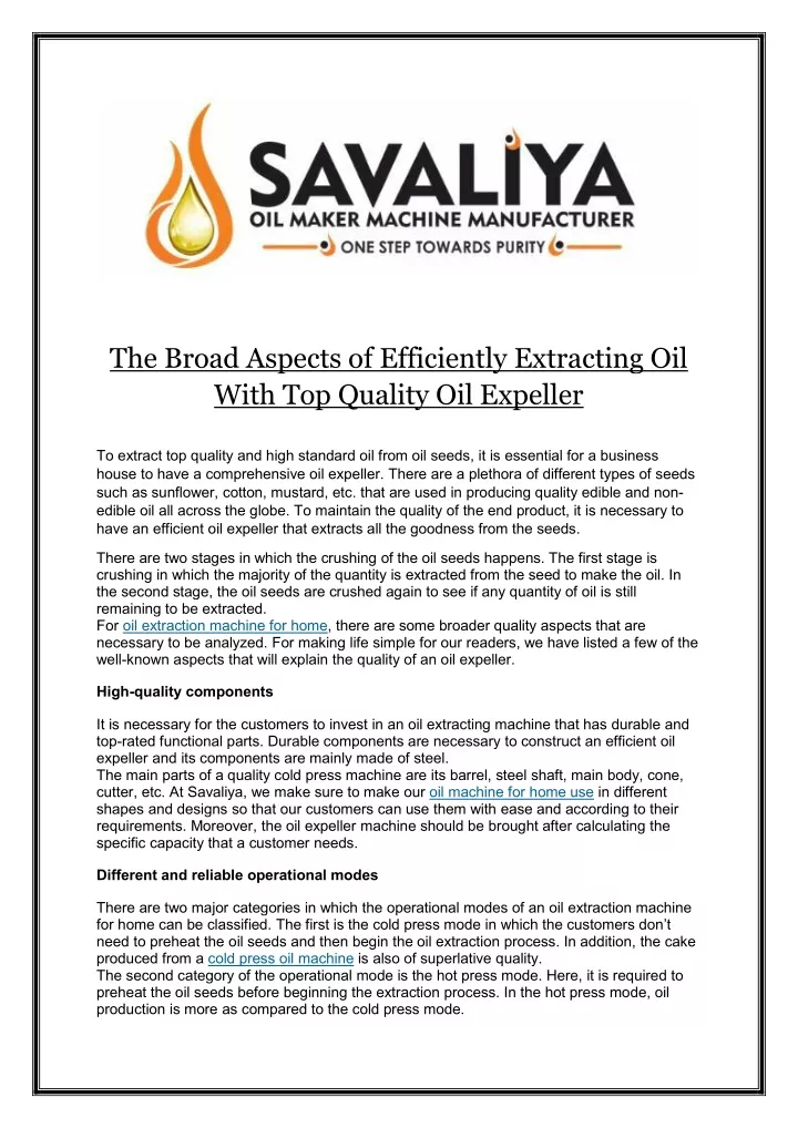 the broad aspects of efficiently extracting