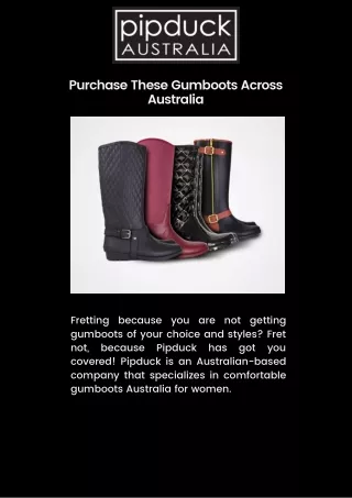 Purchase these Gumboots across Australia